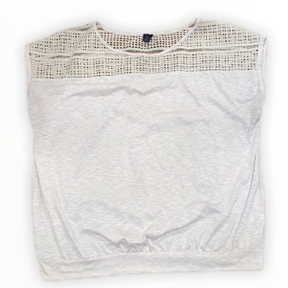 Lane Bryant Cream Short Sleeve Top - Picture 1 of 7